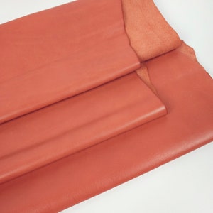 Salmon Premium Soft Semi Shine Aniline Leather image 3