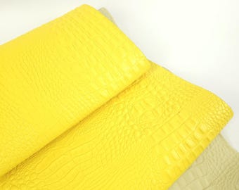 Buttercup Crocodile Alligator Calf Leather Embossed Texture Amazing Relief OZ 2018 V2