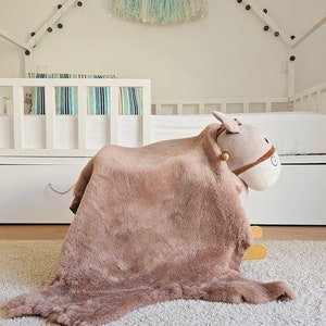 Brush Genuine Sheepskin Fur Rug Skin Hide (Thick Hair)