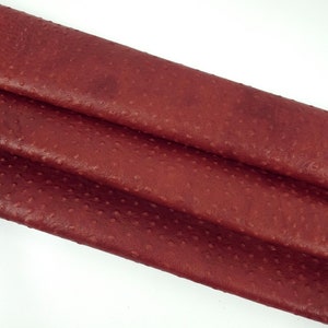 Fired Brick Ostrich Embossed Relief Leather