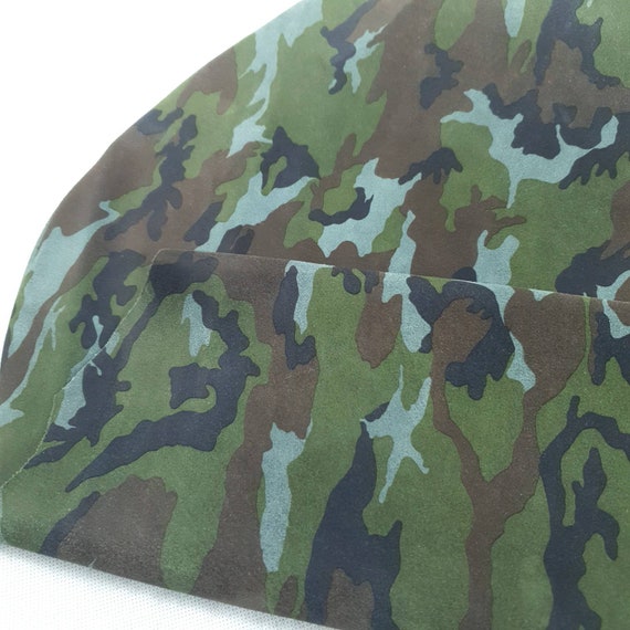 Calfskin Suede Thickness 1.2-1.5mm LEATHER CAMOUFLAGE Suede ARMY Green Light Olive Dark Green or get full skin Black Choose Your Size