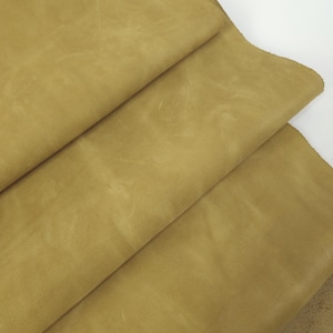 Senapsguld Kalifornien Nubuck Kalv Premium Slät Läder