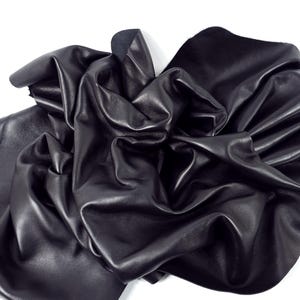 Black Semi Shine Milled Full Grain Leather