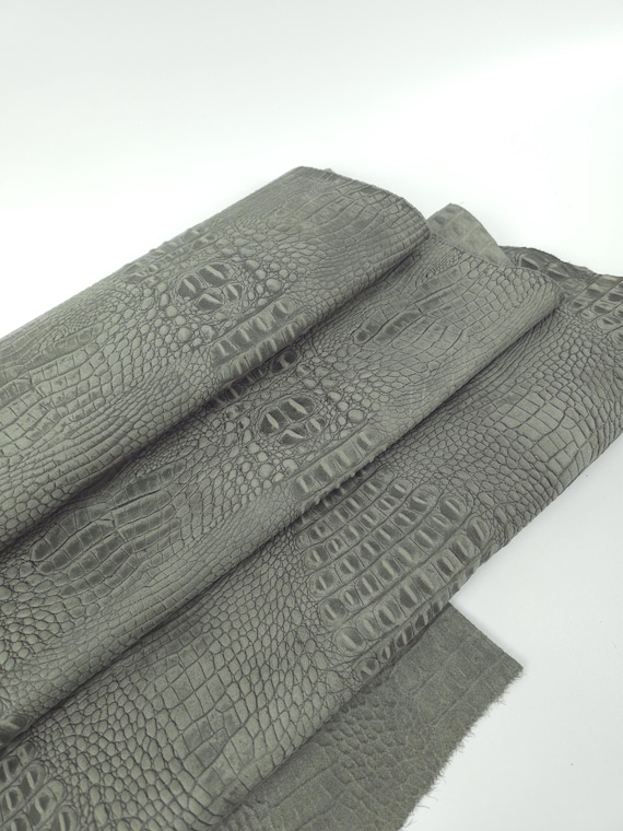 Mulled Basil Vintage Pull Up Crocodile Alligator Calf Leather Embossed Texture Amazing Relief OZ 2018 V2