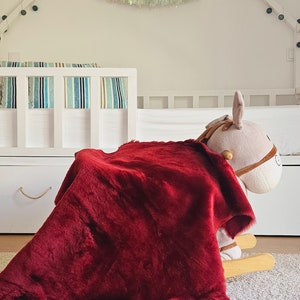 Merlot Genuine Sheepskin Fur Rug Skin Hide Leather
