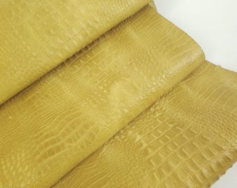 Mango Mint Vintage Pull Up Crocodile Alligator Calf Leather Embossed Texture Amazing Relief OZ 2018 V2