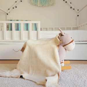 Beige Genuine Sheepskin Fur Rug Skin Hide