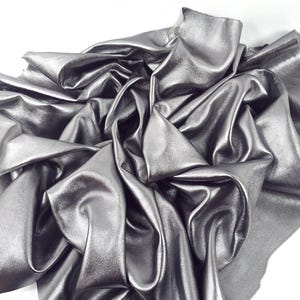 Steel 9021 Laminado Metallic Luxurious Calf Soft Leather