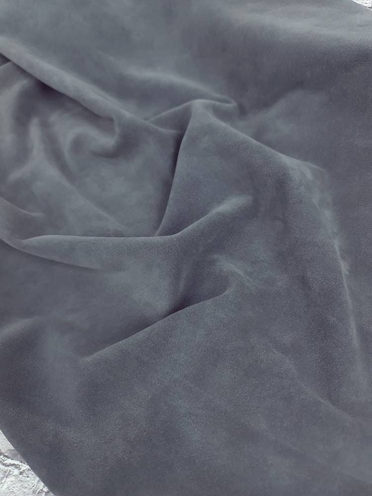Light GRAY Leather Fabric// Genuine Sheep Sheets for Sewing// Gray Lambskin Leather  for Crafting//agate GRAY 571, 0.8mm/ 2oz 
