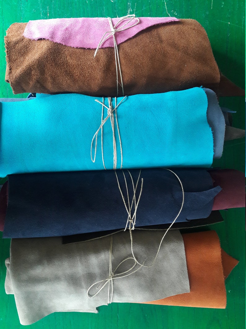 Minimum 5x5inch12,5x12,5cm Suede Scraps Leather 1kg