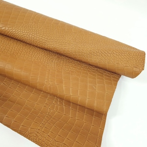 Camel Alligator Leather Embossed Amazing Relief Croco 0Z 1581