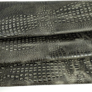 Warm Gray Crocodile Alligator Leather Embossed Texture Amazing Relief 0Z 2018