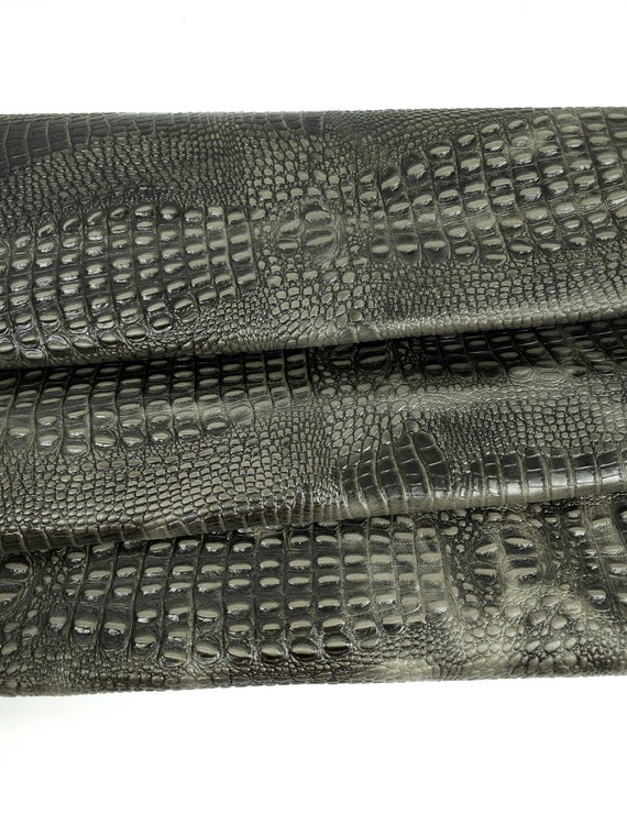 Warm Gray Crocodile Alligator Leather Embossed Texture Amazing