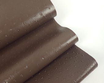 Deep Taupe Ostrich 2024 Embossed Texture Bovine Leather