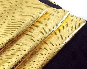 Gold Metallic perforiertes weiches Leder