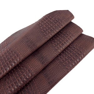 Hot Chocolate Vintage Pull Up Crocodile Alligator Leather Embossed Texture Amazing Relief OZ 2018 V2