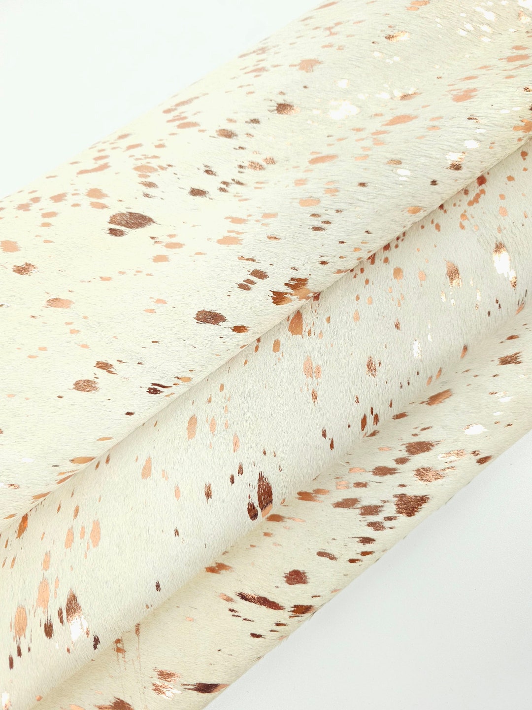 Acid Washed White Rose Gold Cowhide Leather Etsy
