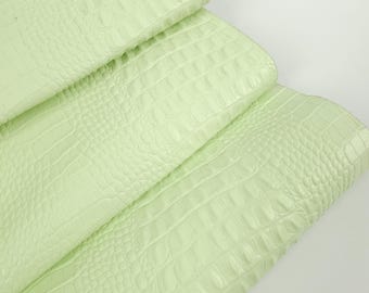 Shadow Lime Crocodile Alligator Calf Leather Embossed Texture Amazing Relief OZ 2018 V2