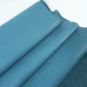 Harbor Blue Crocodile Alligator Leather Embossed Texture Amazing Relief OZ 2018 V2
