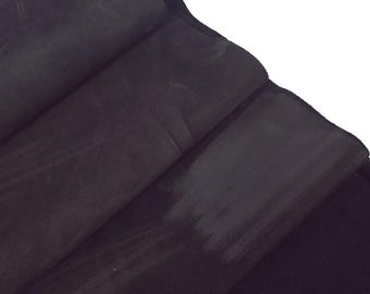 Black Malta Milled Round Soft Nubuck Leather