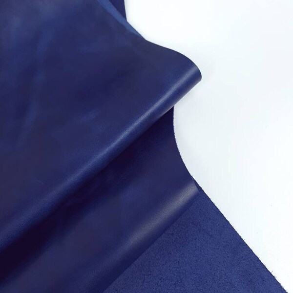 Cuir aniline pleine fleur fine semi-brillant Pallermo Bicolor Blue Depths