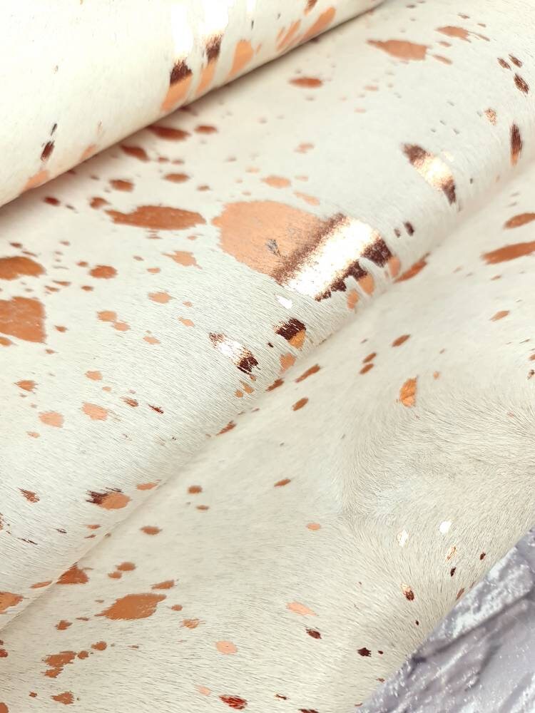 Acid Washed White Rose Gold Cowhide Leather Etsy
