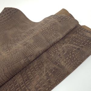 Potting Soil Vintage Pull Up Crocodile Alligator Leather Embossed Texture Amazing Relief OZ 2018 V2