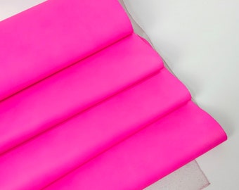 Pink Neon Natural Shine Full Grain Soft Fluorescent Aniline Leather
