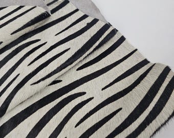 Zebra Cavallino Calfskin Hair on Hide Leather