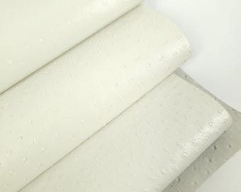 Whisper White Ostrich 2024 Embossed Texture Bovine Leather