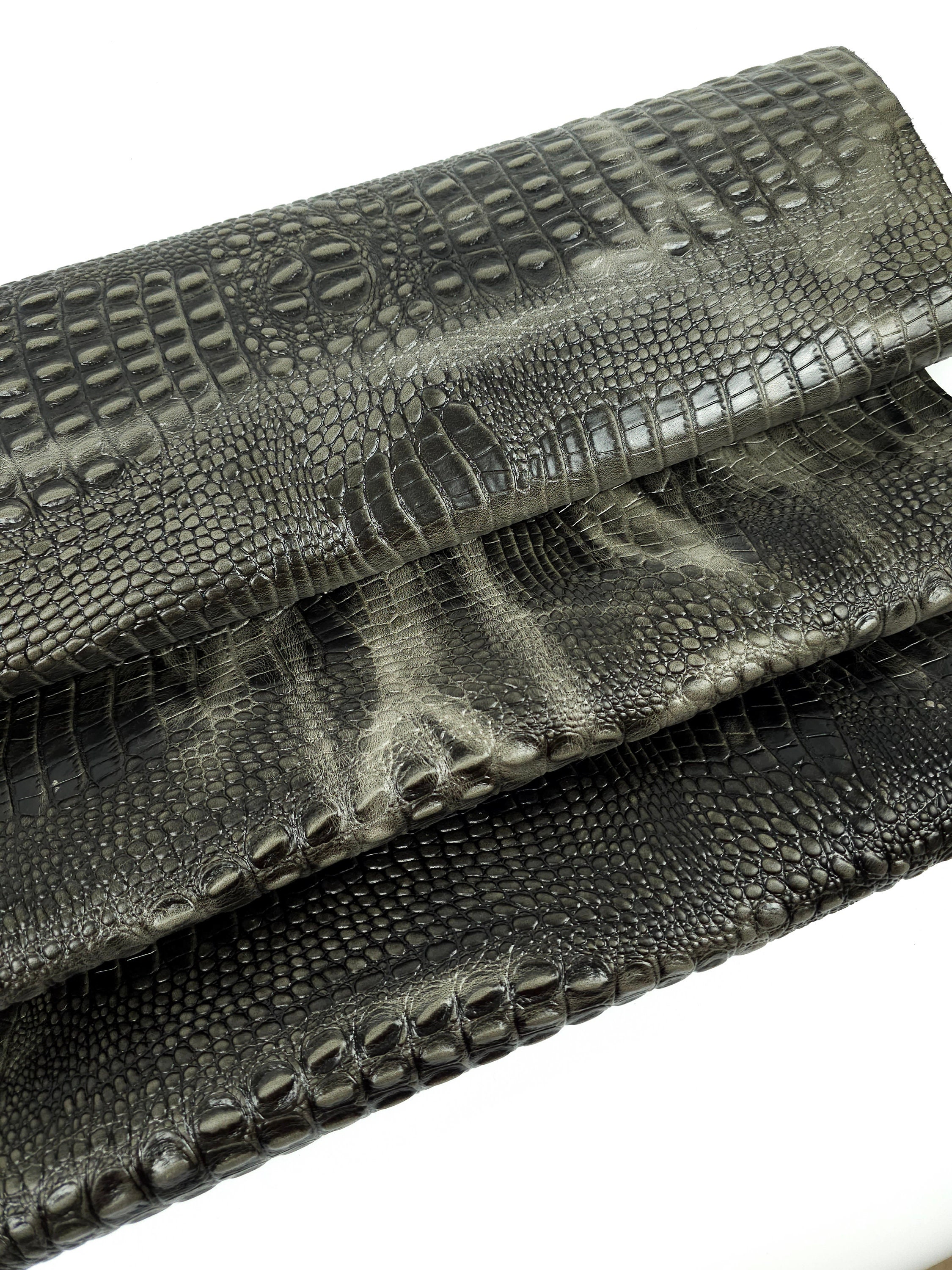 Warm Gray Crocodile Alligator Leather Embossed Texture Amazing