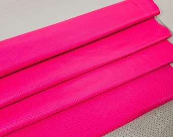 Perforiertes weiches Leder mit rosa Neonmuster
