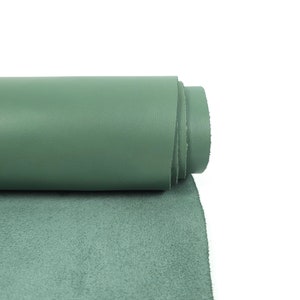 Pelle Nappa liscia a grana uniforme, sportiva, elegante, verde ghiaccio, Havanna