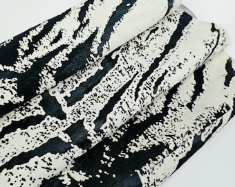 Snow Tiger Hair on Hide Leather (Animal Print)