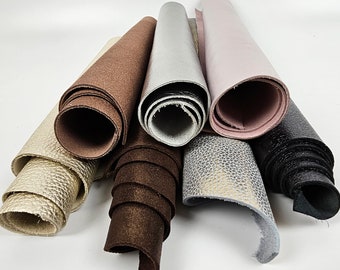 0.5kg: Metallic Scraps | Offcuts | Pieces Leather (Minimum 10x10inch/25x25cm)