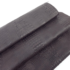 Seal Brown Rustic Crocodile Alligator Leather Embossed Texture Amazing Relief OZ 2018 V2