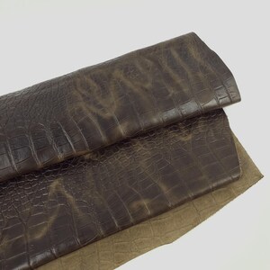 Cocoa Crocodile Alligator Leather Embossed Amazing Relief Leatherforcraft Crock R