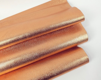 Tangerine Metallic Embossed  Calf Leather