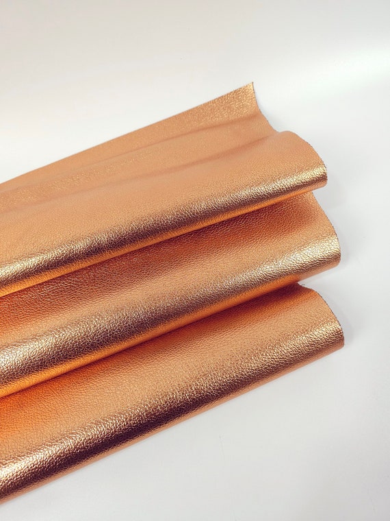 Tangerine Metallic Embossed  Calf Leather