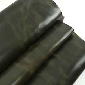 Military Olive Napoli Full Grain Pull Up Round Sturdy Leather