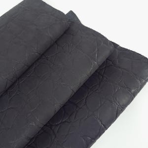 Black Crocodile Alligator Embossed Texture Leather P34