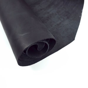 Black Crazy Horse Vintage Pull Up Rustic Thick Leather (2.0/2.2 mm)