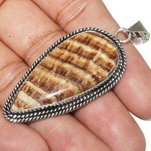 Natural Aragonite Pendant , Aragonite Gemstone Pandant , Healing Pendant , 925 Sterling Silver Plated Jewelry, MG-76(54LOT) image 1