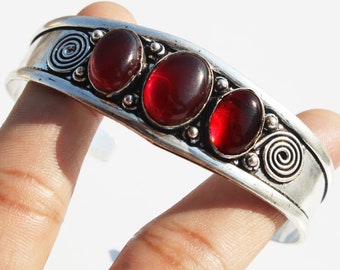 Garnet Sterling Silver Bangle Desert Sun