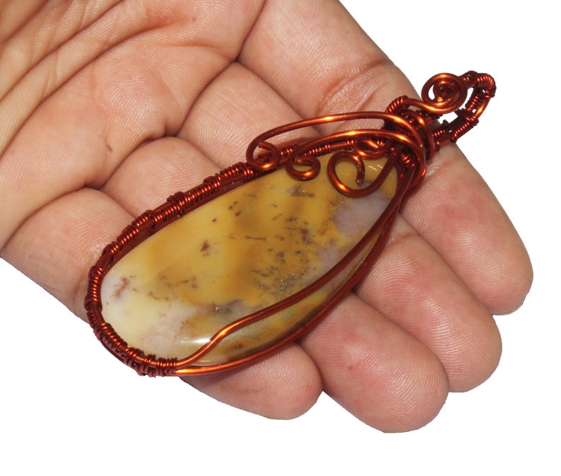 Dendritic Opal Handmade wire wrap pendant