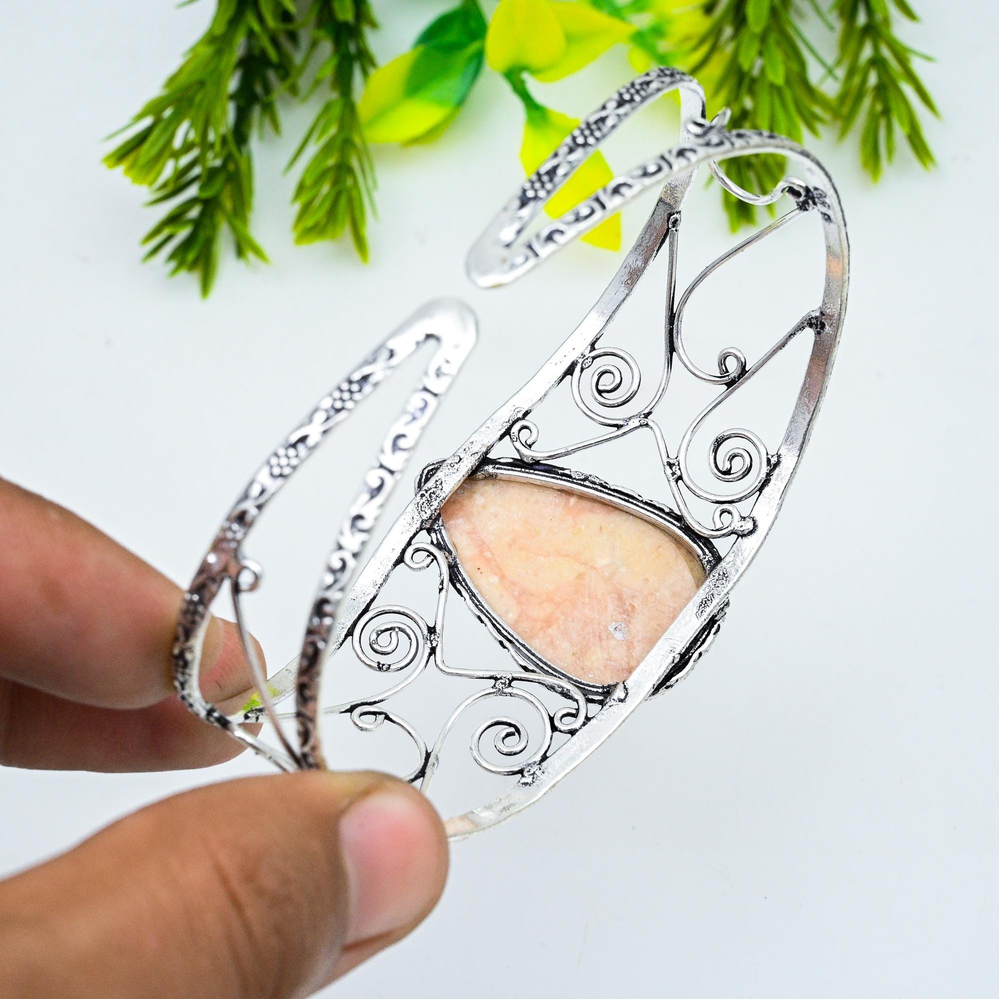 ロードクロサイト、バングル、ロードクロサイト、調節可能なカフ