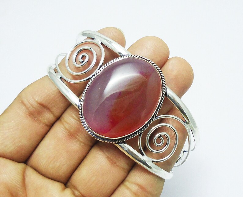 34gms Natural Red Onyx Bangle Vintage Look Bangle 925 Sterling Silver Plated bangle Bright Bangle Fancy Bangles