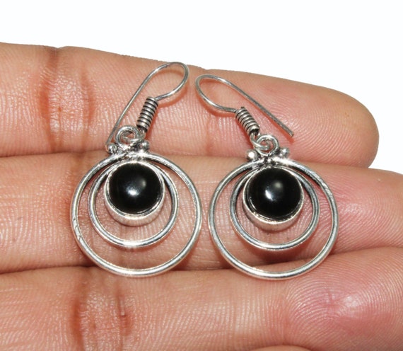 Orecchini A Forma Di Fiore Con Turchese Naturale, Orecchini Pendenti, Orecchini In Argento Sterling 925, Gioielli A Grappolo, Regalo Per La Mamma, Orecchini Per Il Compleanno - Italia