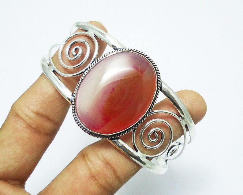 34gms Natural Red Onyx Bangle Vintage Look Bangle 925 Sterling Silver Plated bangle Bright Bangle Fancy Bangles