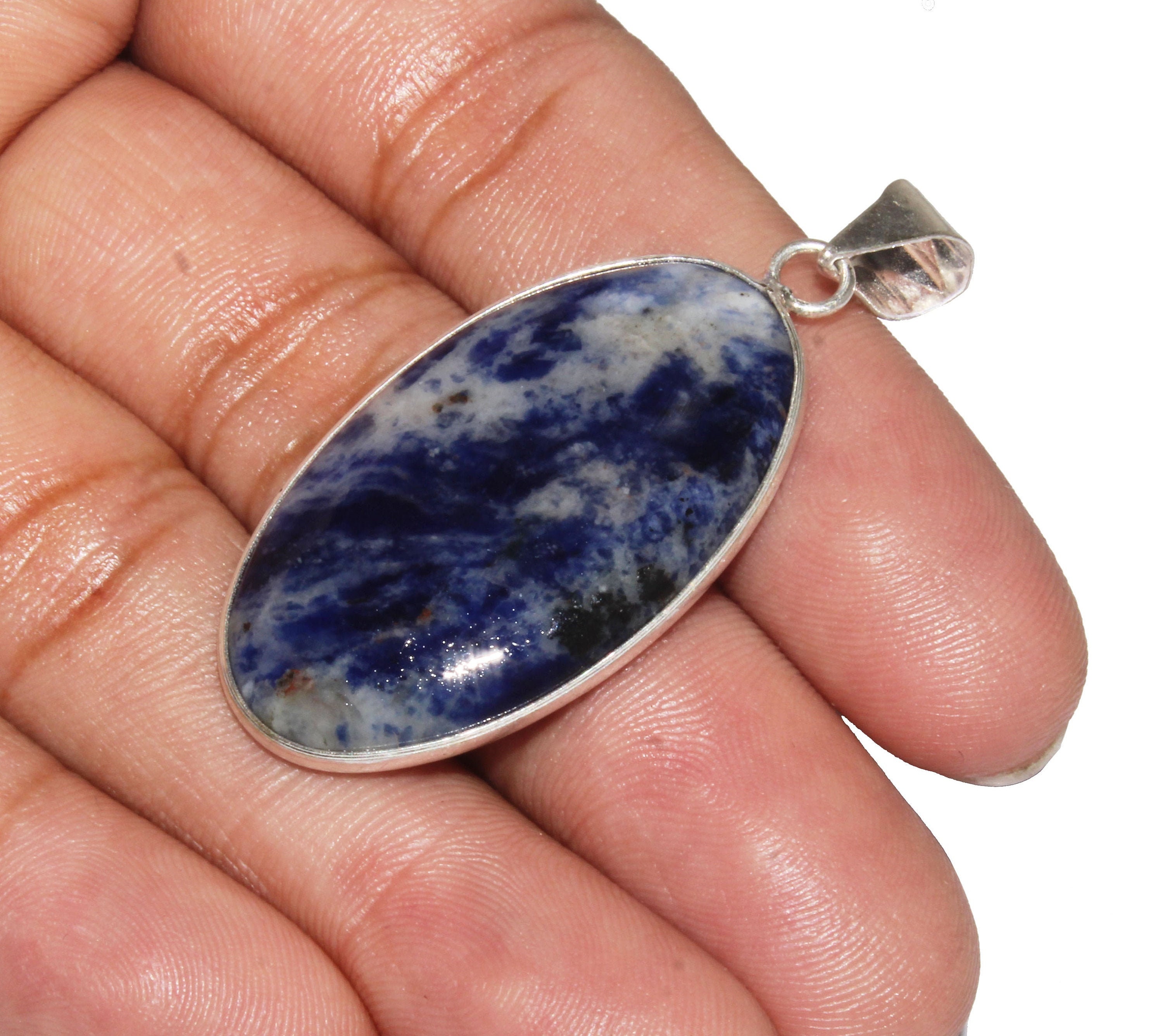 Natural Sodalite Pendant Sodalite Gemstone Pendant Healing Etsy UK